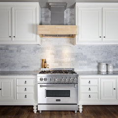 (archived) ZLINE Dual Remote Blower Designer Series Wooden Wall Mount Range Hood in Butcher Block - 681M-RD - The Home Selection