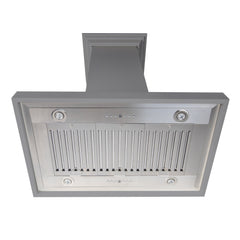 (archived) ZLINE Ducted Wooden Island Mount Range Hood in Gray with Remote Blower - KBiUU-RD - The Home Selection