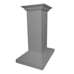 (archived) ZLINE Ducted Wooden Island Mount Range Hood in Gray with Remote Blower - KBiUU-RS - The Home Selection
