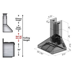 (archived) ZLINE Professional Wall Mount Range Hood In Stainless Steel - 9667 - The Home Selection