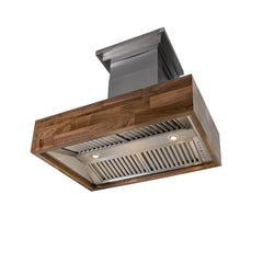 (archived) ZLINE Remote Blower Ducted Designer Series Wooden Wall Mount Range Hood in Butcher Block - 681W-RD/RS - The Home Selection