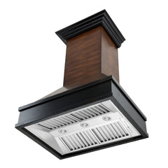 (archived) ZLINE Wooden Wall Mount Range Hood in Antigua and Hamilton - Includes Remote Motor - 329AH-RD/RS - The Home Selection