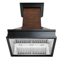 (archived) ZLINE Wooden Wall Mount Range Hood in Antigua and Hamilton - Includes Remote Motor - 329AH-RD/RS - The Home Selection