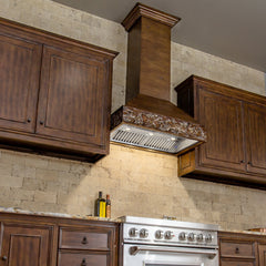 (archived) ZLINE Wooden Wall Mount Range Hood in Walnut - Includes Motor - 373RR - The Home Selection