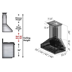 (archived) ZLINE Wooden Wall Mount Range Hood in Walnut - Includes Motor - 373RR - The Home Selection