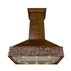 (archived) ZLINE Wooden Wall Mount Range Hood in Walnut - Includes Remote Motor - 373RR - The Home Selection