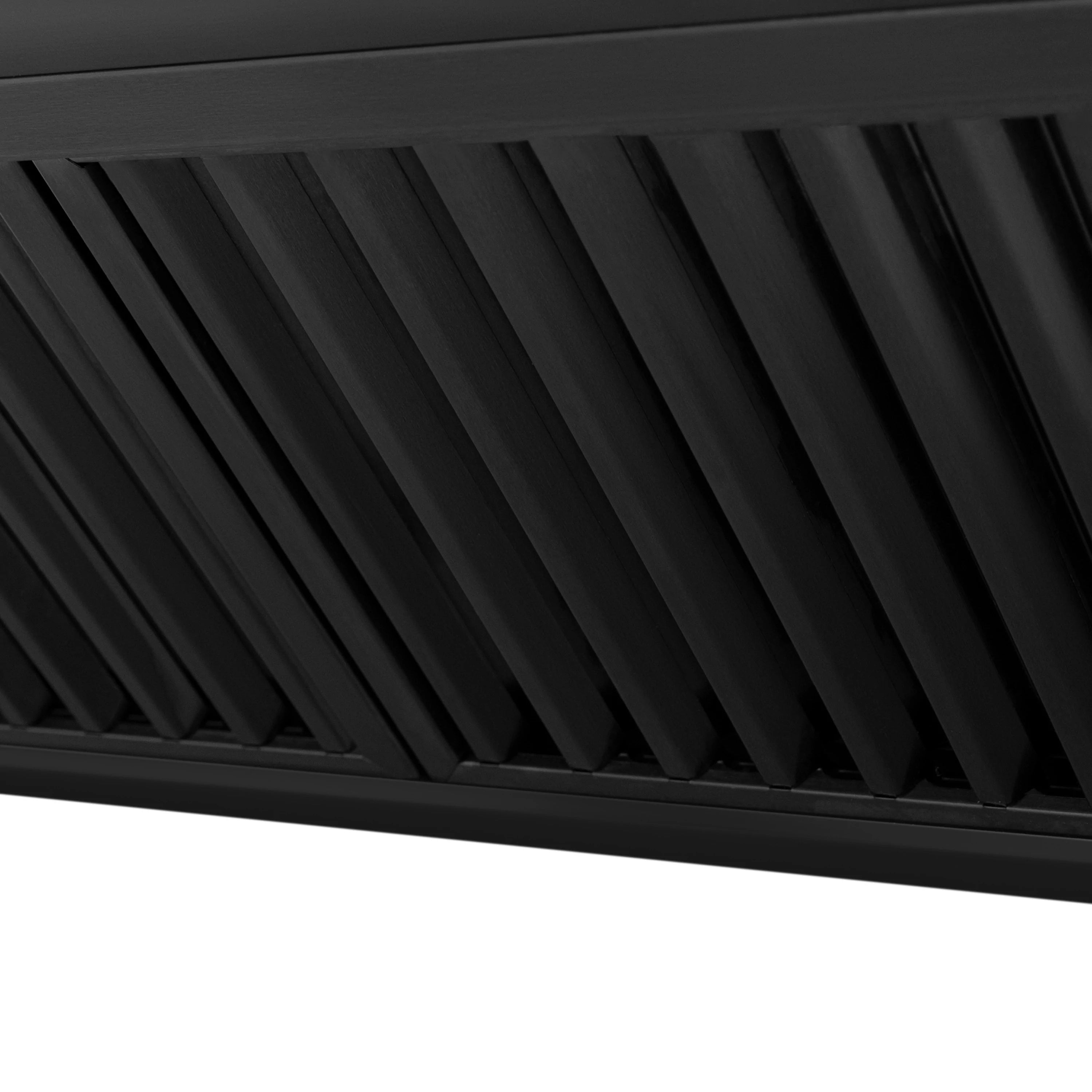 ZLINE 36" Black Stainless Steel Range Hood with Accent Handle - BS655Z-36