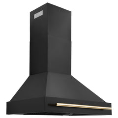 ZLINE 36" Black Stainless Steel Range Hood with Accent Handle - BS655Z-36