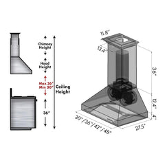 ZLINE 30" Designer Series Wall Mount Range Hood (8697C-30)