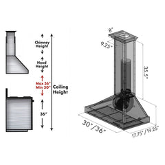 ZLINE 30" Designer Series Wall Mount Range Hood (KB2-SSSXS-30)