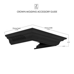 ZLINE Crown Molding in Black Stainless Steel with Built-in Bluetooth Speakers - CM6-BT-BSKEN