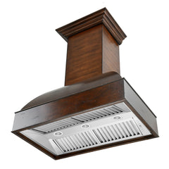 ZLINE 30" Wooden Wall Mount Range Hood in Walnut and Hamilton - Includes Remote Motor (369WH-RD-30)