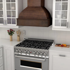 ZLINE 30" Wooden Wall Mount Range Hood in Walnut and Hamilton - Includes Remote Motor (369WH-RD-30)