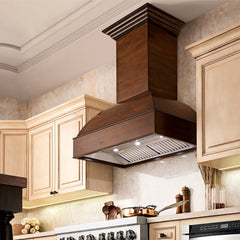 Zline Wooden Wall Mount Range Hood in Walnut and Hamilton - Includes Motor - 369WH-30