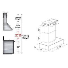 ZLINE 42" Remote Blower Ducted Designer Series Wooden Wall Mount Range Hood in Butcher Block (681W-RS-42-400)