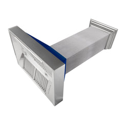 (discontinued) ZLINE Ducted DuraSnow® Stainless Steel Range Hood with Blue Gloss Shell - 8654BG - The Home Selection