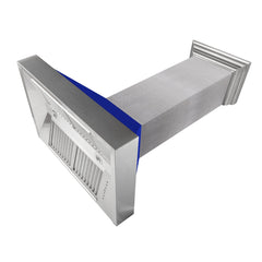 (discontinued) ZLINE Ducted DuraSnow® Stainless Steel Range Hood with Blue Matte Shell - 8654BM - The Home Selection