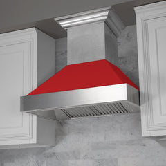(discontinued) ZLINE Ducted DuraSnow® Stainless Steel Range Hood with Red Matte Shell - 8654RM - The Home Selection