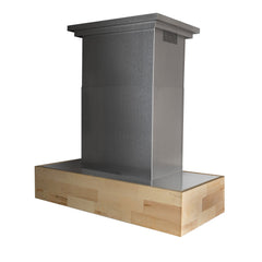 ZLINE Dual Remote Blower Designer Series Wooden Island Mount Range Hood in Butcher Block - 681iM-RD