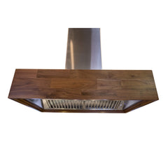 ZLINE Remote Blower Ducted Designer Series Wooden Island Mount Range Hood in Butcher Block - 681iW-RD