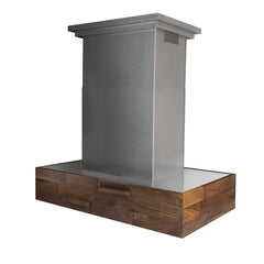 ZLINE Remote Blower Ducted Designer Series Wooden Island Mount Range Hood in Butcher Block - 681iW-RD