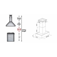 ZLINE Remote Blower Ducted Designer Series Wooden Island Mount Range Hood in Butcher Block - 681iW-RD