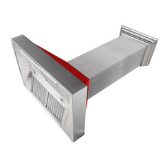ZLINE Ducted DuraSnow® Stainless Steel Range Hood with Red Matte Shell - 8654RM