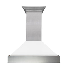 ZLINE DuraSnow® Stainless Steel Range Hood With White Matte Shell - 8654WM
