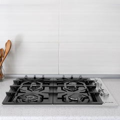 ZLINE 30" Dropin Gas Stovetop with 4 Gas Burners and Black Porcelain Top - RC30-PBT