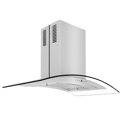 ZLINE Convertible Vent Island Mount Range Hood in Stainless Steel & Glass - GL14i