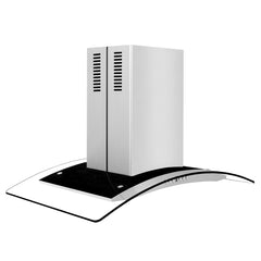ZLINE Convertible Vent Island Mount Range Hood in Stainless Steel & Glass - GL14i