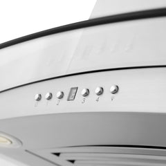 ZLINE Convertible Vent Island Mount Range Hood in Stainless Steel & Glass - GL14i