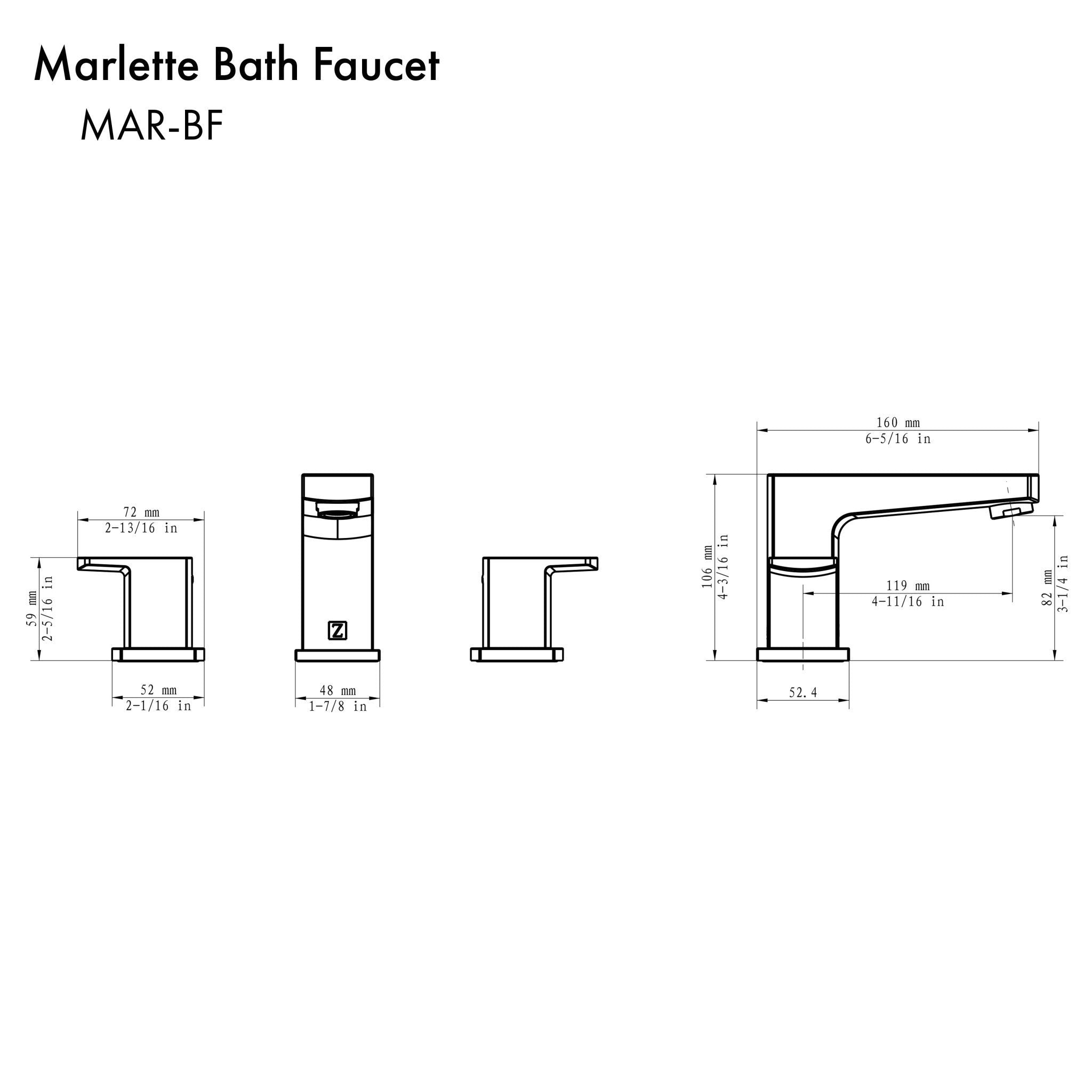 ZLINE Marlette Bath Faucet in Chrome, MAR-BF-CH