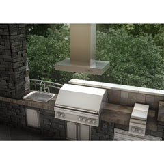 ZLINE Ducted Remote Blower Island Mount Range Hood in Stainless Steel - KECOMi-RS