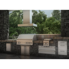 ZLINE Ducted Remote Blower Island Mount Range Hood in Stainless Steel - KECOMi-RS
