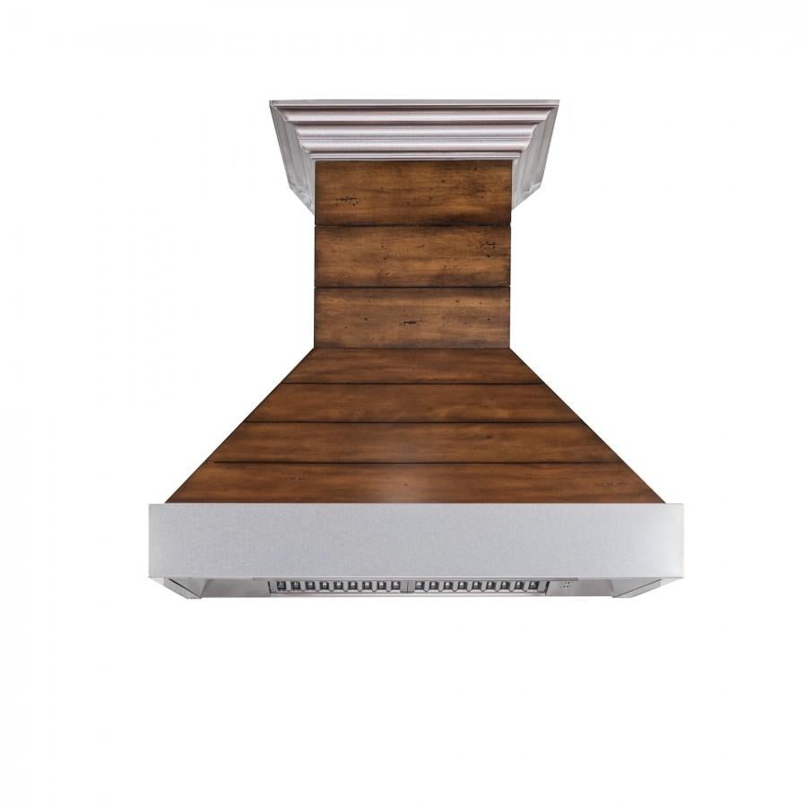 ZLINE Shiplap Wooden Wall Range Hood with Stainless Steel Accent - Includes Motor - 365BB
