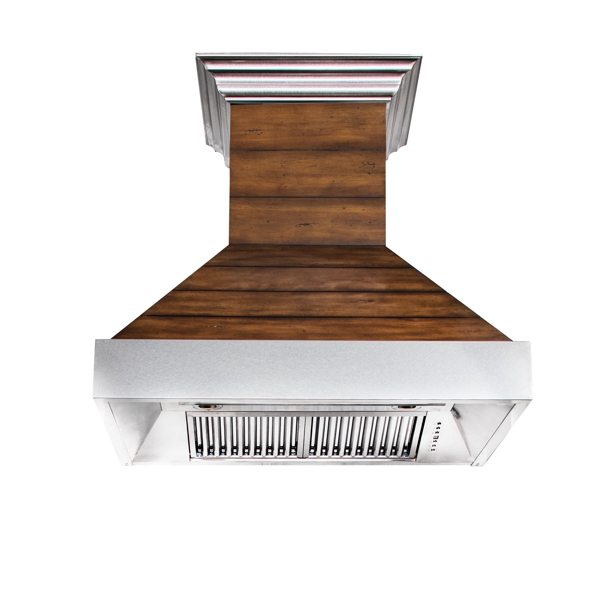 ZLINE Shiplap Wooden Wall Range Hood with Stainless Steel Accent - Includes Motor - 365BB