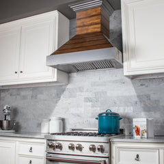 ZLINE Shiplap Wooden Wall Range Hood with Stainless Steel Accent - Includes Motor - 365BB