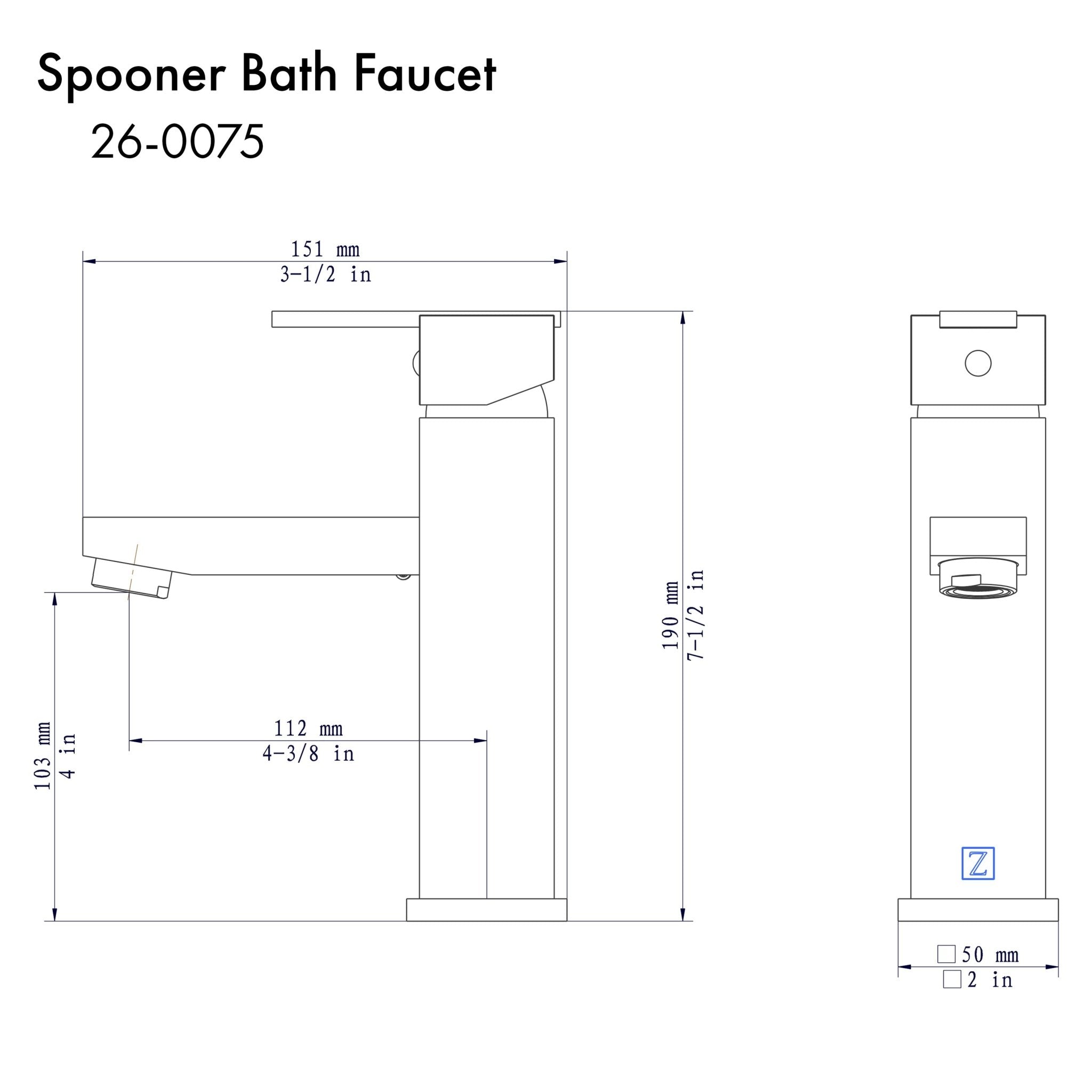 ZLINE Spooner Bath Faucet in Electric Matte Black, SPN-BF-MB