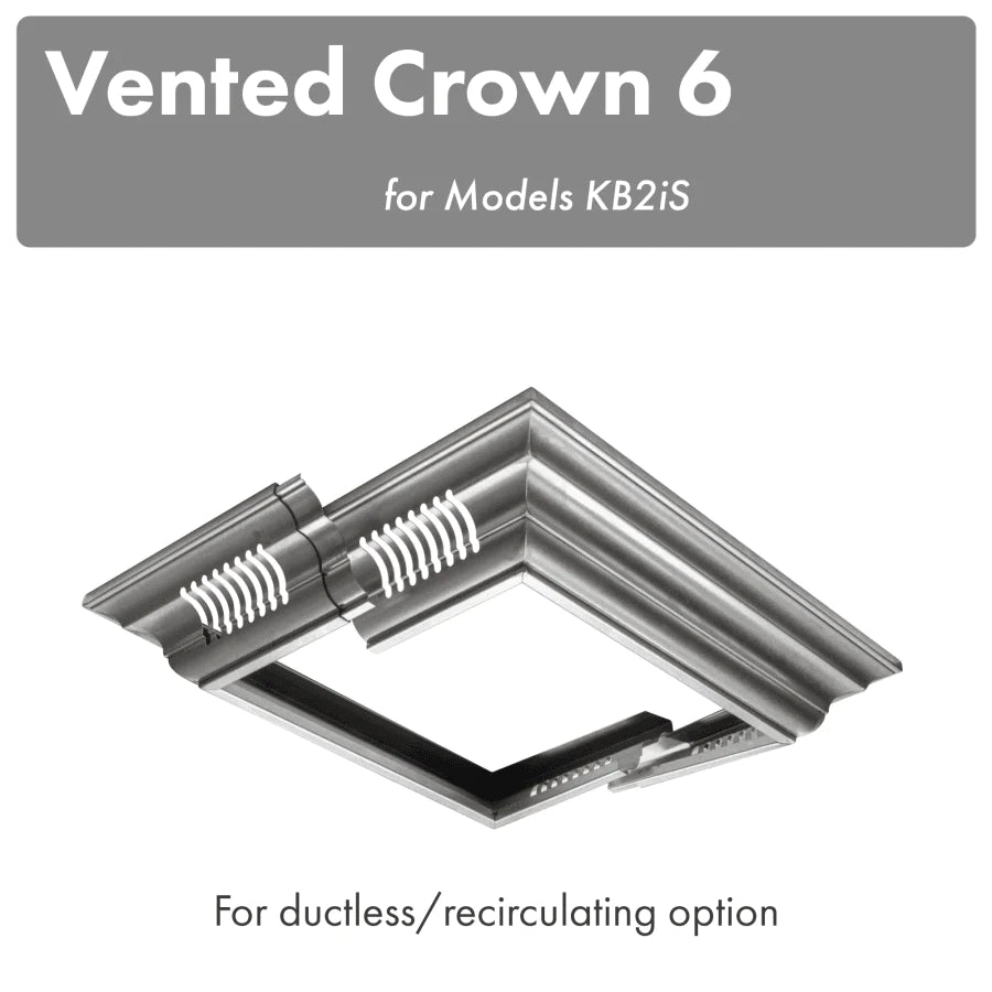 ZLINE Vented Crown Molding Profile 6 For Island Mount Range Hood (CM6V-KB2iS)