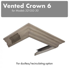 ZLINE Vented Crown Molding Profile 6 For Wall Mount Range Hood - CM6V-300G