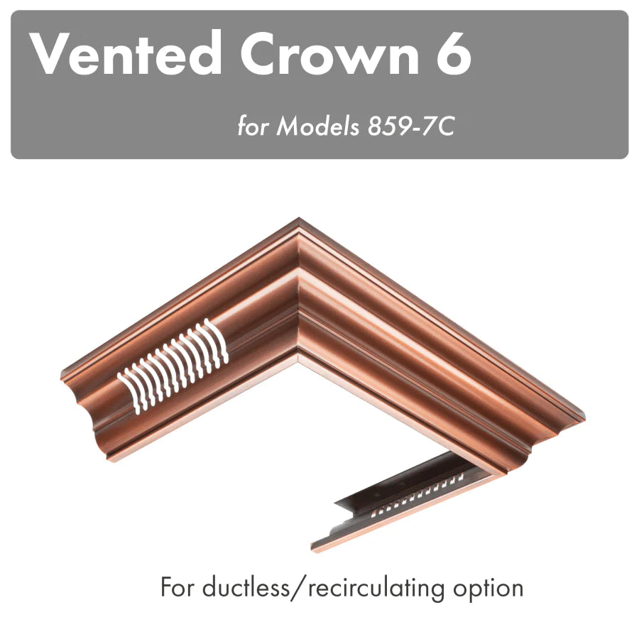 ZLINE Vented Crown Molding Profile 6 For Wall Mount Range Hood (CM6V-8597C)