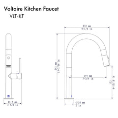 ZLINE Voltaire Kitchen Faucet in Brushed Nickel, VLT-KF-BN