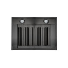 ZLINE 42-Inch Convertible Wall Mount Range Hood in Black Stainless Steel with Set of 2 Charcoal Filters, LED lighting and Dishwasher-Safe Baffle Filters - BSKBN-CF-42