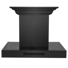 ZLINE Wall Mount Range Hood in Black Stainless Steel with CrownSound® Speakers - BSKENCRN-BT