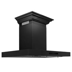 ZLINE Convertible Vent Wall Mount Range Hood in Black Stainless Steel with Crown Molding - BSKENCRN