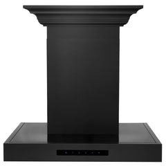 ZLINE Convertible Vent Wall Mount Range Hood in Black Stainless Steel with Crown Molding - BSKENCRN