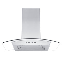 ZLINE Convertible Vent Wall Mount Range Hood in Stainless Steel & Glass with Crown Molding - KZCRN