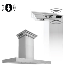 ZLINE Stainless Steel Wall Range Hood with Built-in CrownSound® Bluetooth Speakers - KECRN-BT