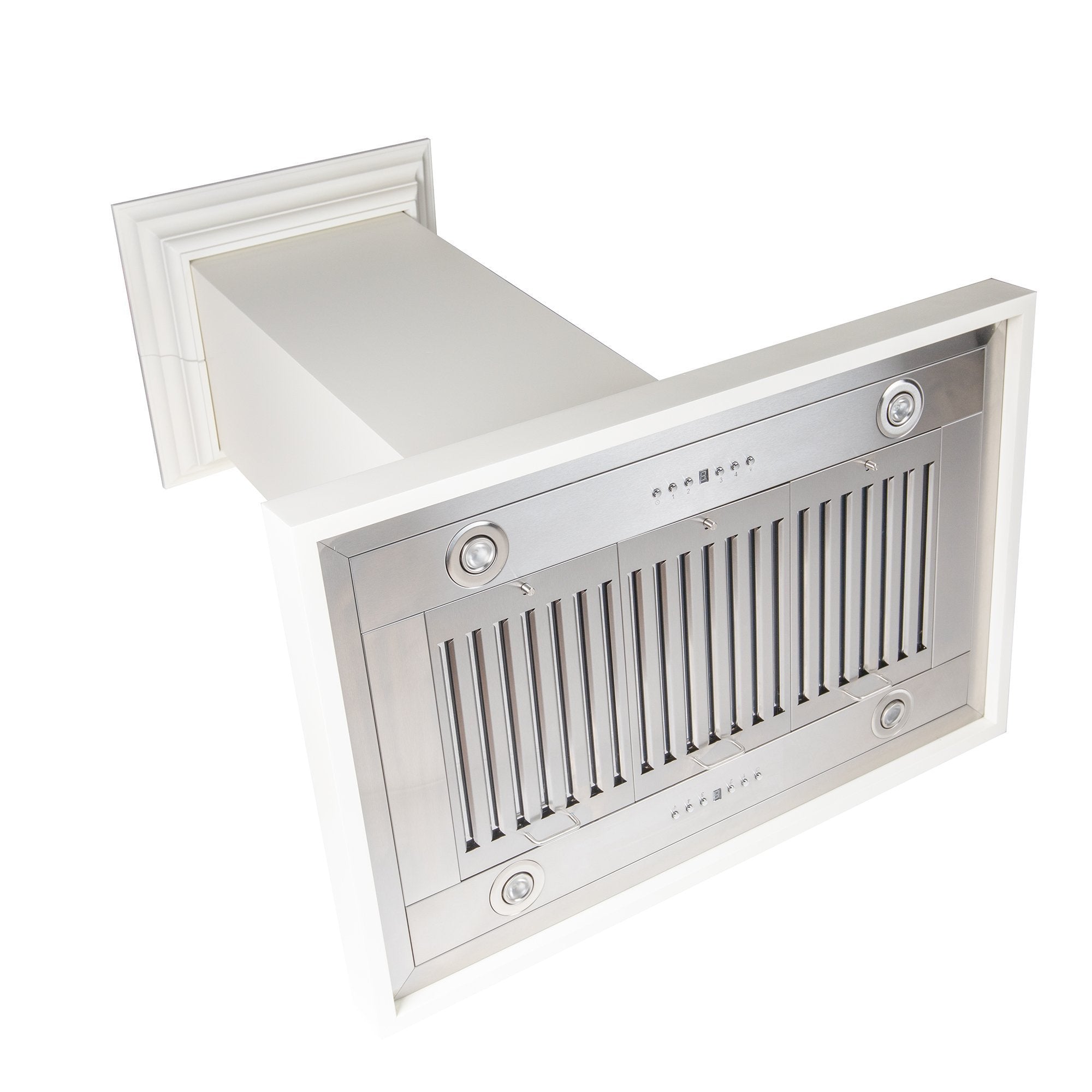 ZLINE Wooden Island Mount Range Hood in Cottage White - Includes Remote Motor - KBiTT-RS-400